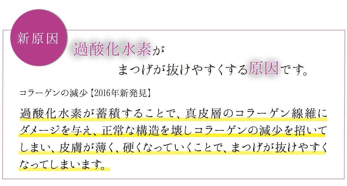 新原因過酸化水素がまつげが抜けやすくなる原因です